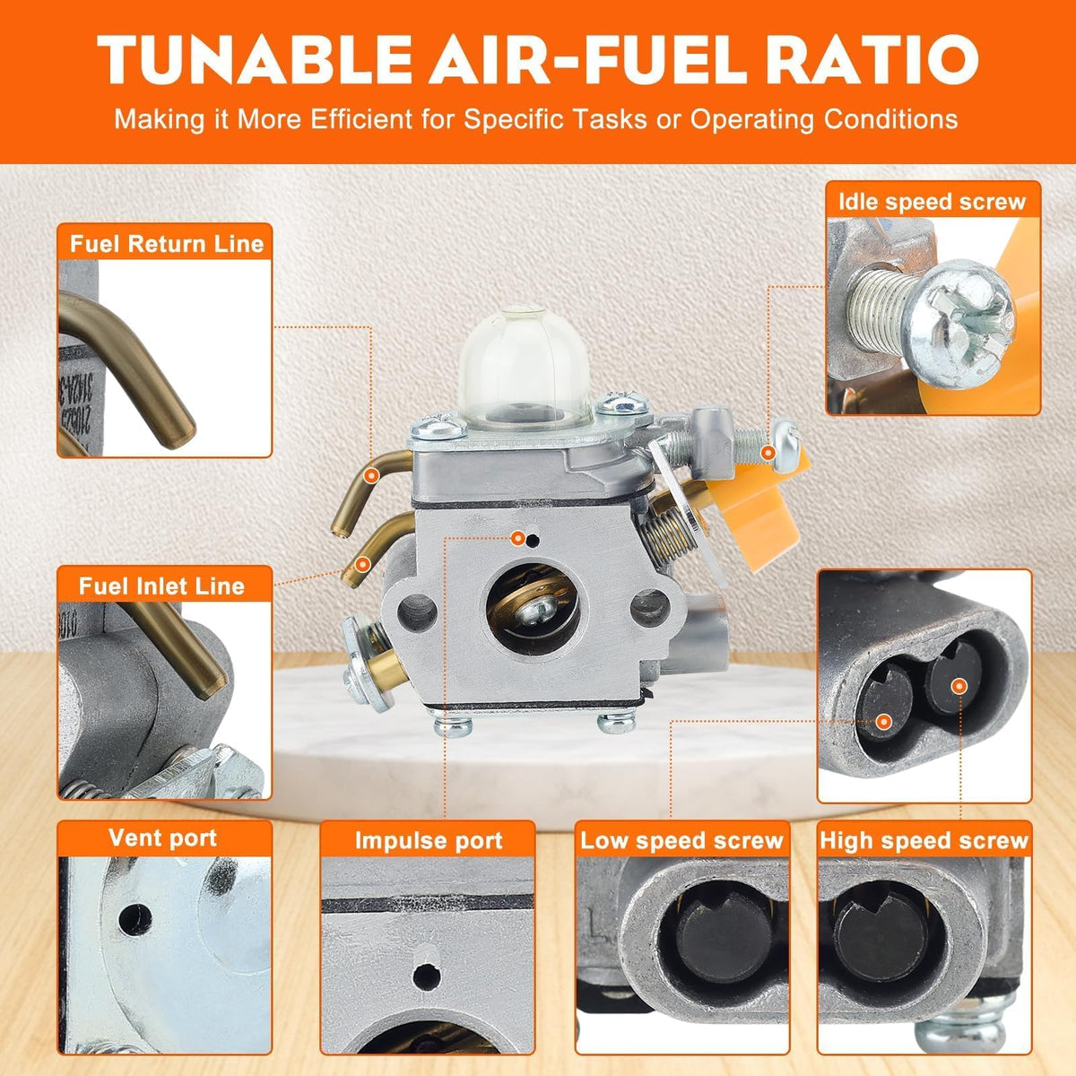 Hipa carburetor kit for Ryobi SS26 supports smooth operation and easy setup.