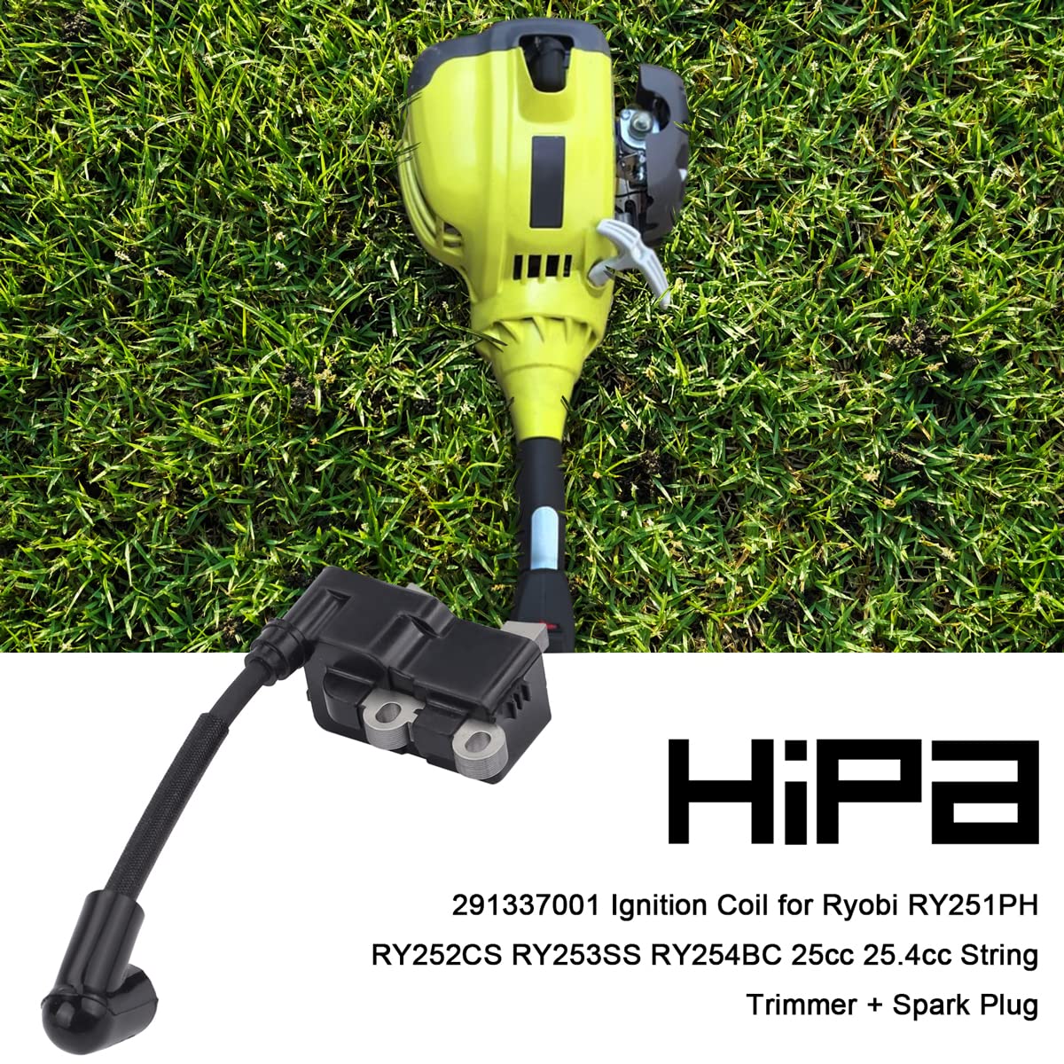 Hipa Ryobi-trimmer compatibility on the tool body shows easy swap