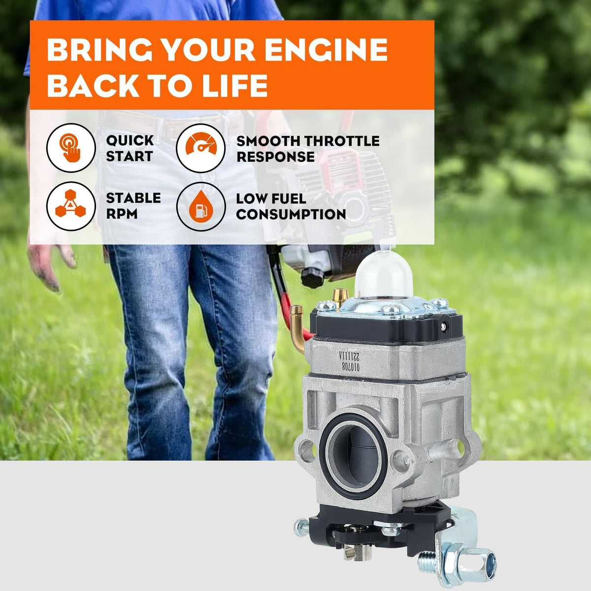 Hipa spark plug included for reliable ignition and steady performance