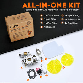 Hipa spark plug included, supports reliable ignition during seasonal use.