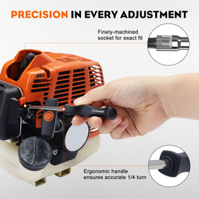 Hipa square-handle tool for controlled 2-stroke carb adjustments