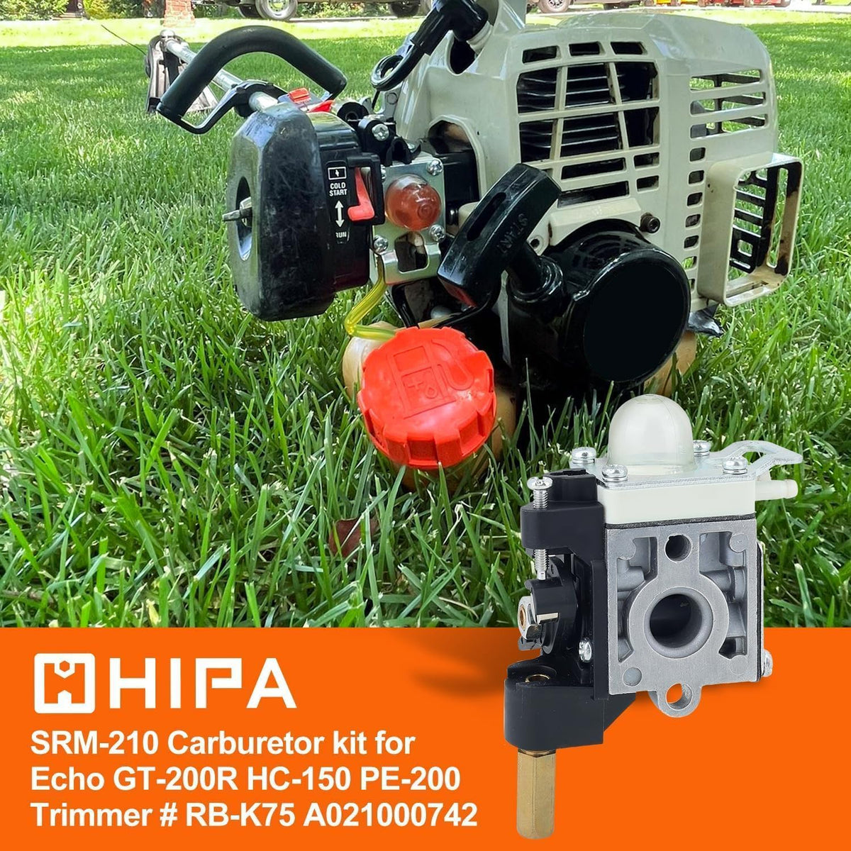 Hipa SRM-210 carburetor rear view highlighting durable brass components