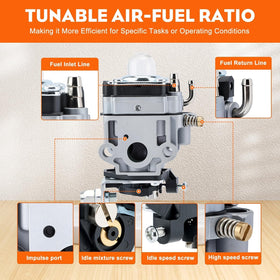 Hipa SRM-260 carburetor fitment setup demonstrates straightforward installation.