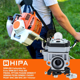 Hipa SRM-260 carburetor kit packaging emphasizes ready-to-install convenience.