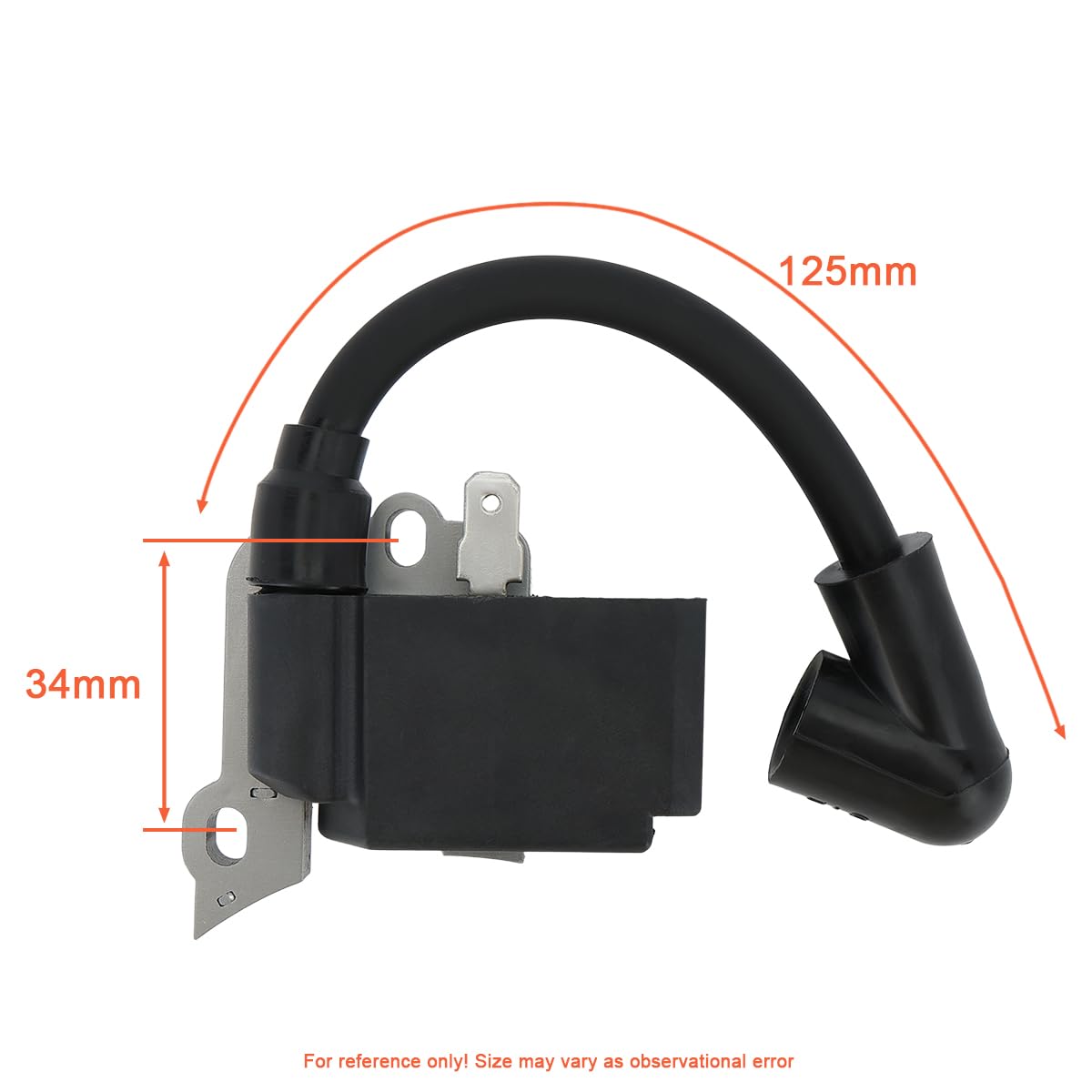 Hipa FS55 ignition coil close-up showing precise fit for Stihl models.