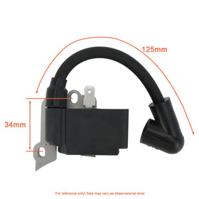 Hipa FS55 ignition coil close-up showing precise fit for Stihl models.