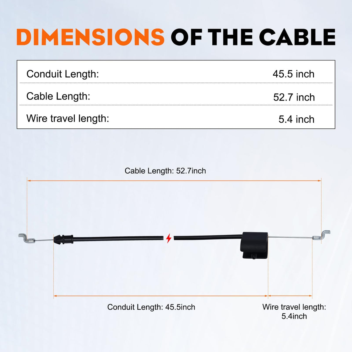 Hipa throttle cable for HU725AWD fits Husqvarna smoothly during throttle adjustments.