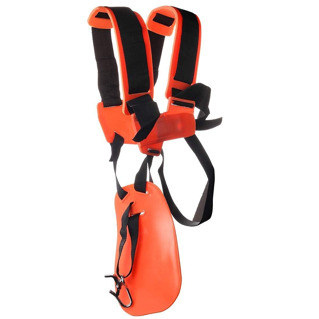 Hipa trimmer-harness-in-use demonstrates quick setup for efficient yard work.