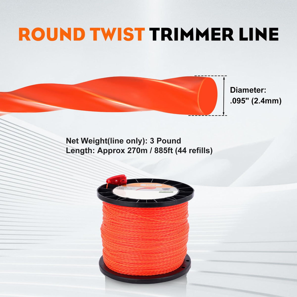 Hipa trimmer line cutting through weeds and thick grass