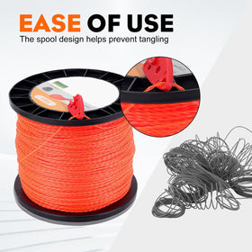 Hipa orange trimmer line packaging prepared for replacement