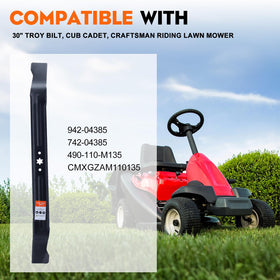 Hipa blades compatible with Troy-Bilt 30-inch decks for smooth mowing