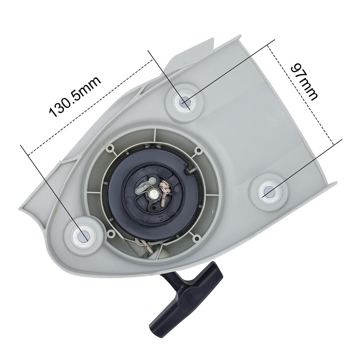 Hipa TS420 recoil starter components laid out for replacement