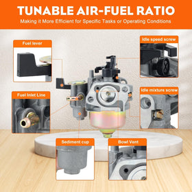Venturi diameter 14mm feature for proper air-fuel mix
