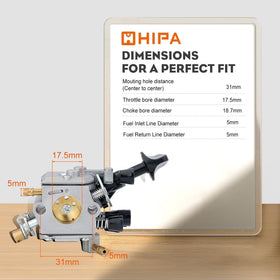Hipa carburetor is wet-flow tested for realistic engine performance.