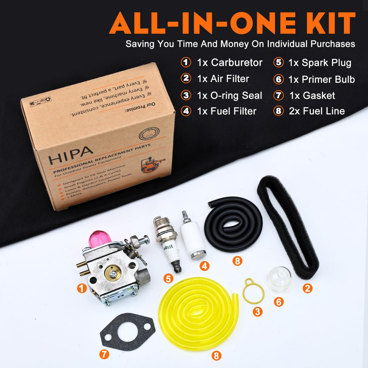 Hipa WT-973 carburetor included accessories kit for installation