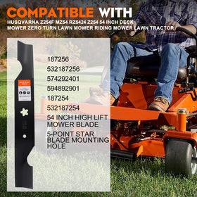 Hipa Z254F compatible blade set enhances lift and grass collection
