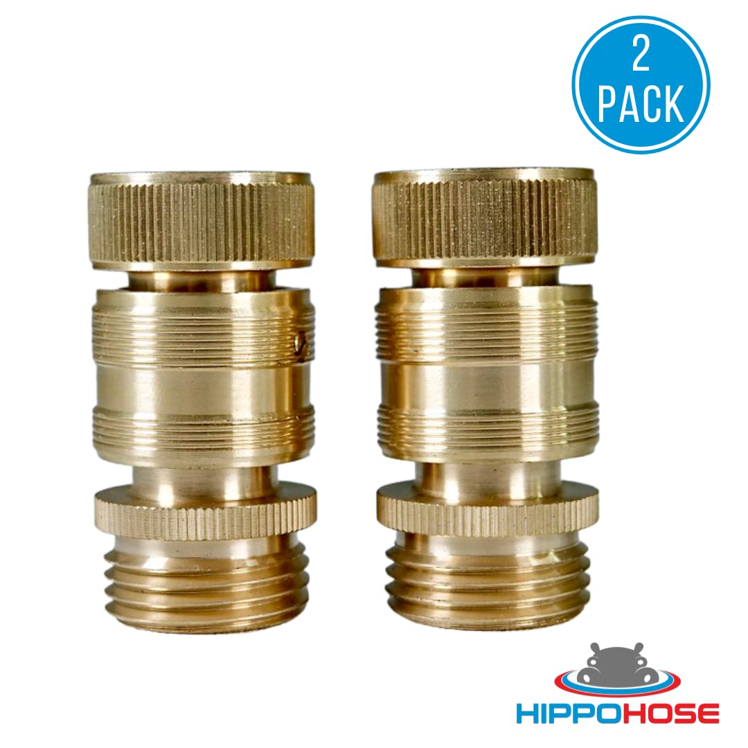 HippoHose installation on spigot and hose end demonstrated for quick setup.