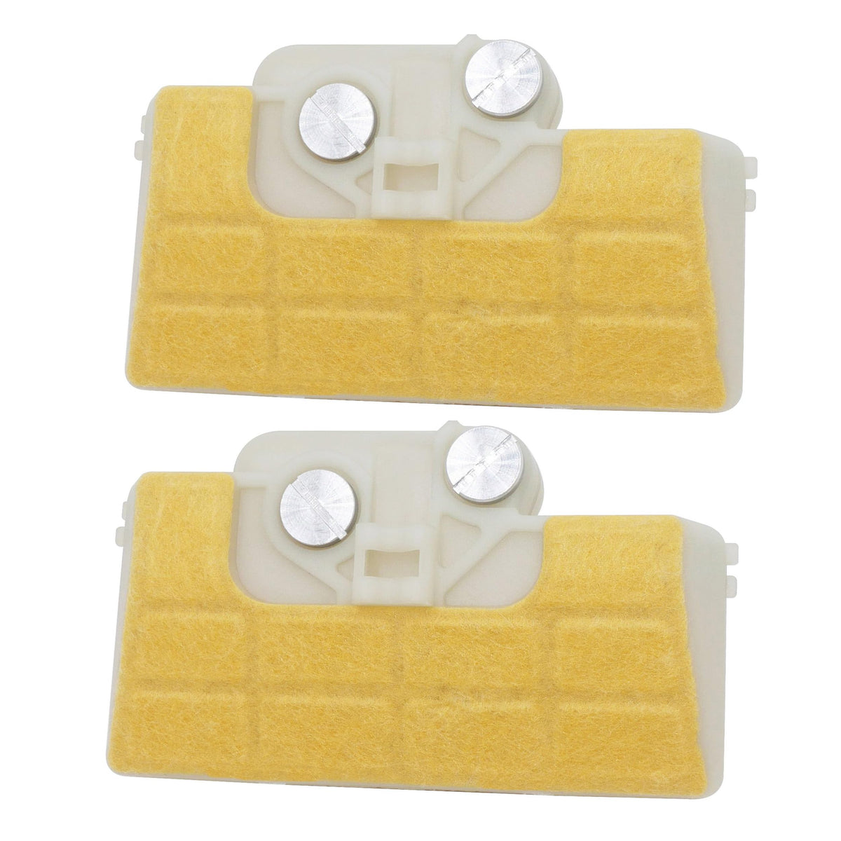 Hippotech MS290 two-pack air filter front view improves engine airflow.