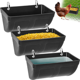 Hipykat chicken feeder trough 4 quart reduces waste and keeps feed clean.