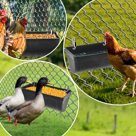 Hipykat three-pack poultry feeder set for multiple animals.