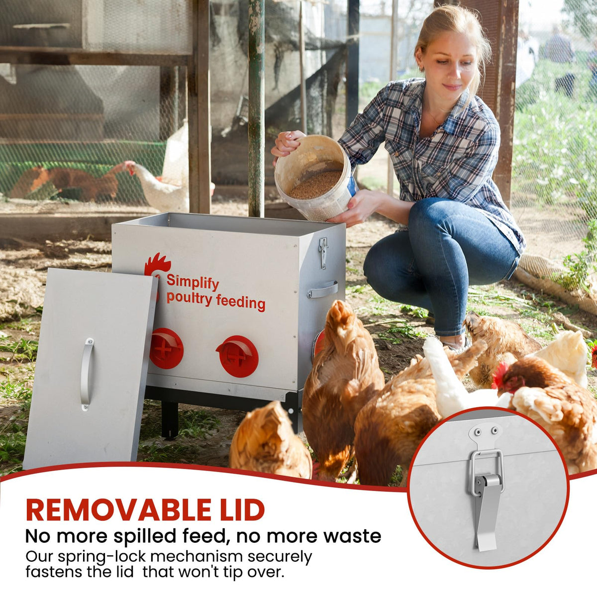 Hiqufet adjustable raised stand keeps birds feeding at comfortable height