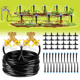HIRALIY 100ft drip-kit assembly for easy garden watering.