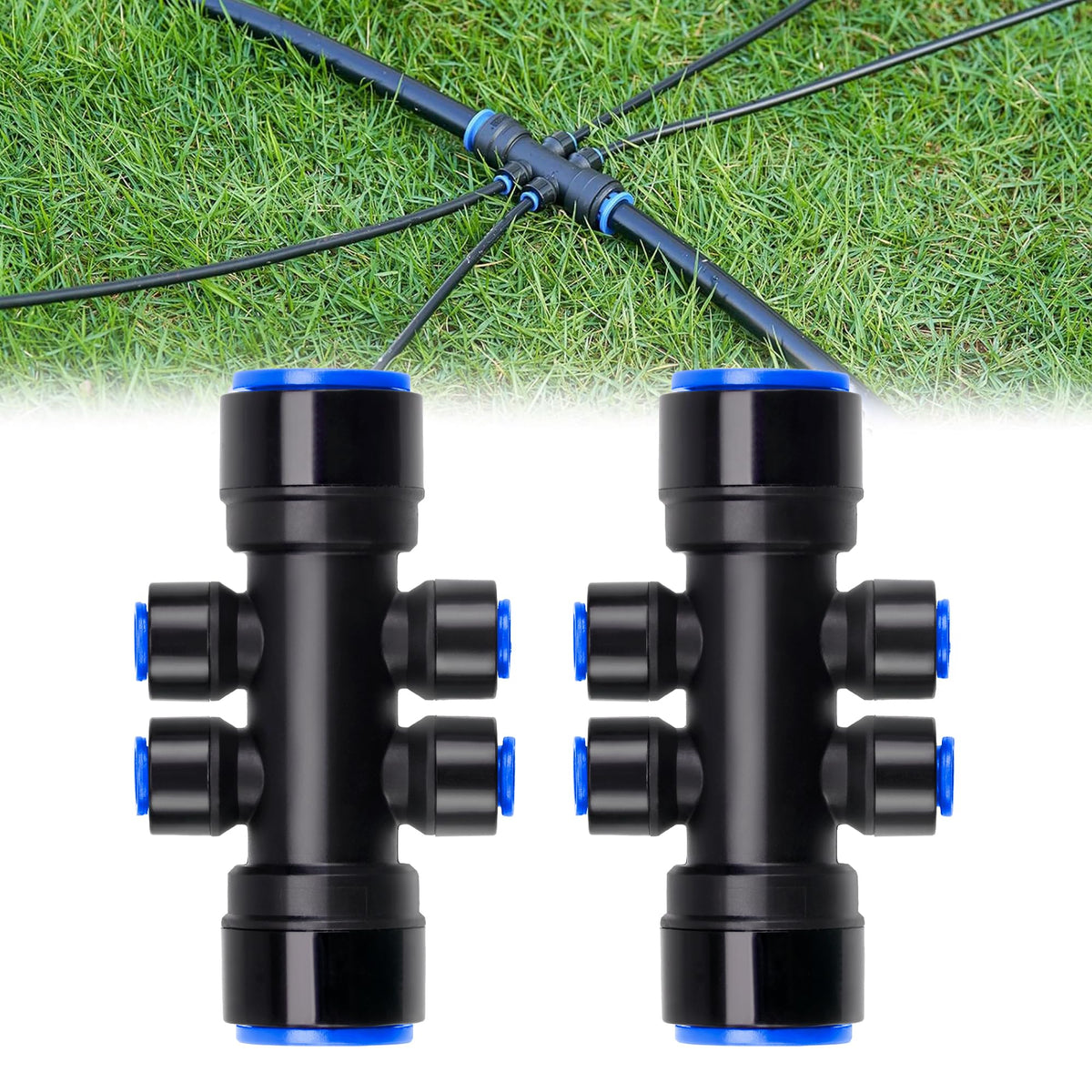 HIRALIY 6-way connector side view for easy distribution of tubing