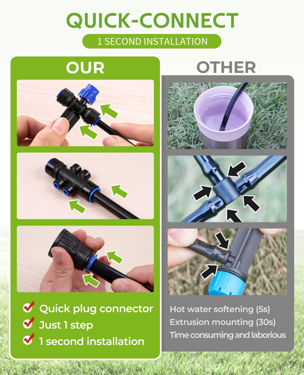 HIRALIY eight-hole adjustable nozzle emitter provides flexible watering options