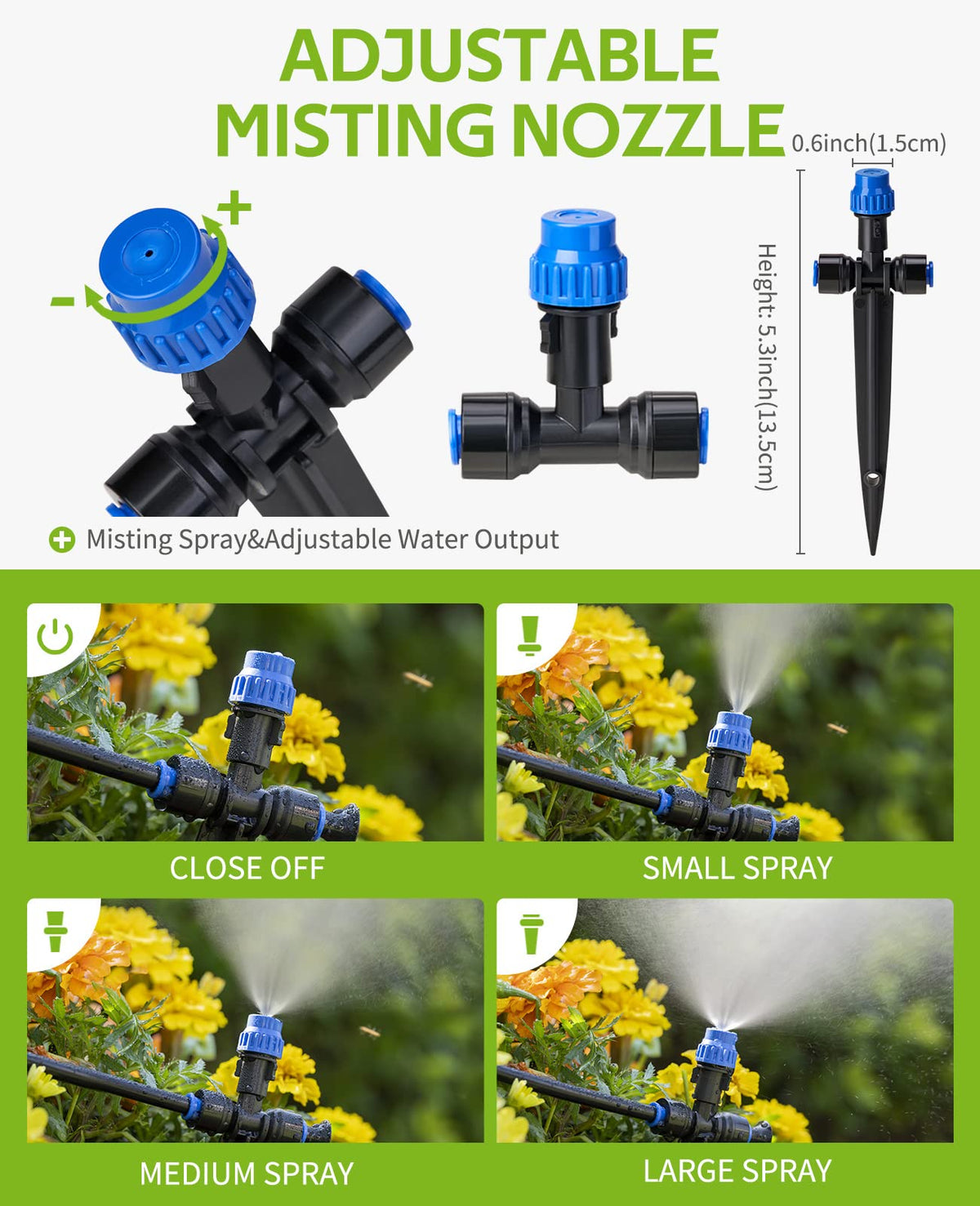 HIRALIY adjustable nozzles enable per-plant water control