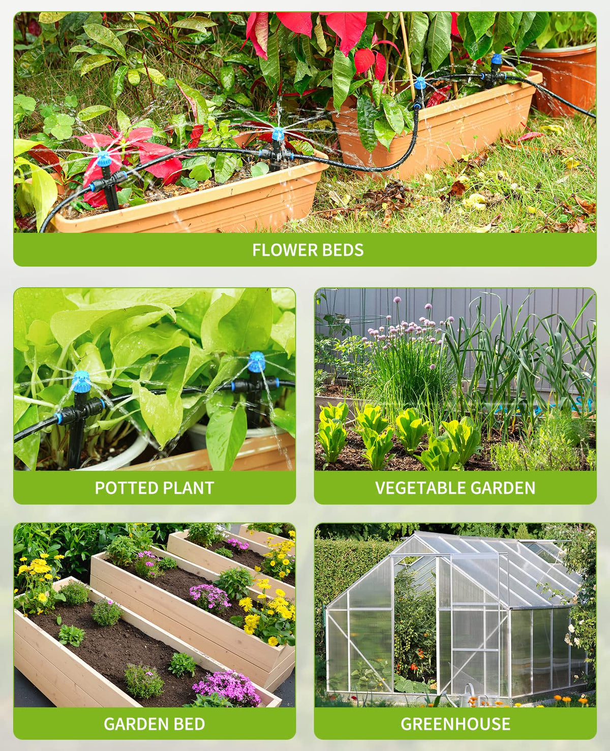 HIRALIY black drip hose used in greenhouse for targeted watering