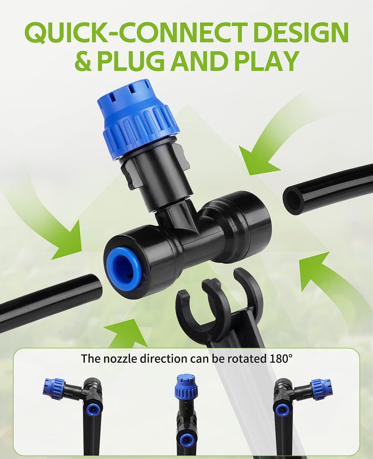 HIRALIY compatible barbed fittings and emitters ready for branching