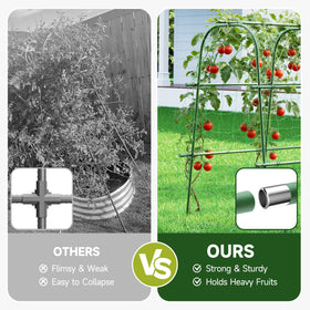 HIRALIY cucumber trellis 16mm steel tubes resist bending under load.