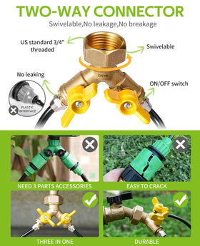 HIRALIY drip emitter closeup demonstrates adjustable flow for different plant needs.