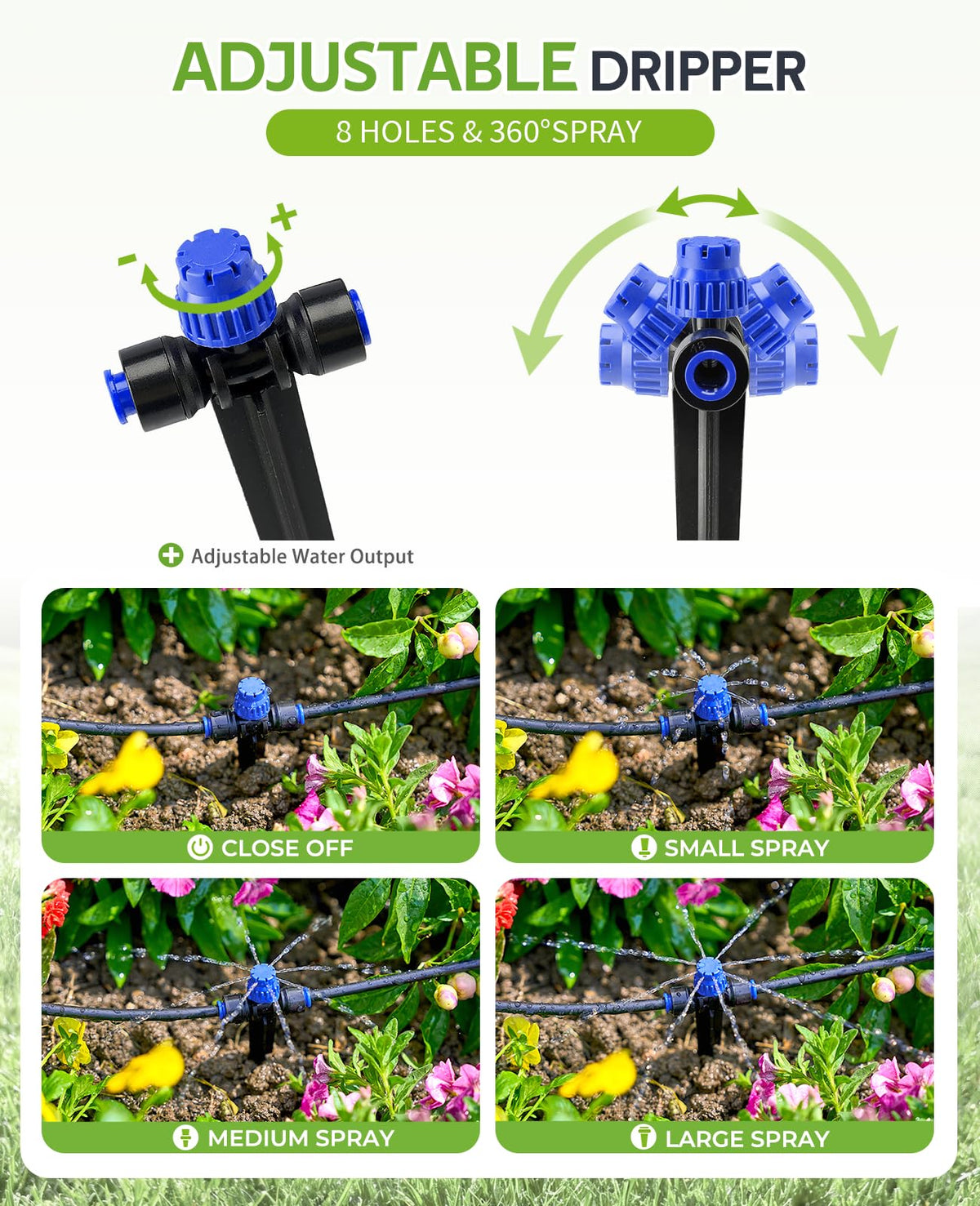 HIRALIY drip emitter stake enables clean placement beside potted plants