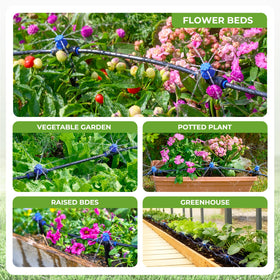 HIRALIY garden irrigation setup suitable for lawn, patio, beds.