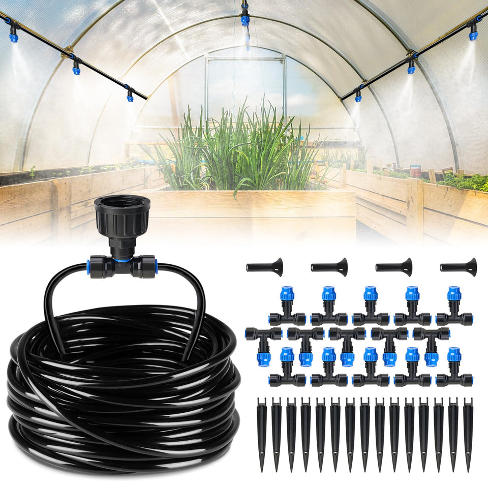 HIRALIY greenhouse misting 59ft kit provides precise humidity for seedlings
