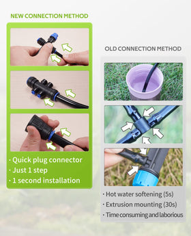 HIRALIY irrigation system main line in garden setting with plants