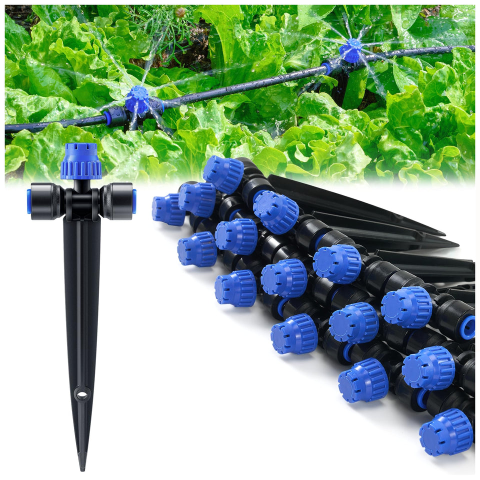 HIRALIY 15-piece quick-connect drip emitters kit in assembly for effortless setup