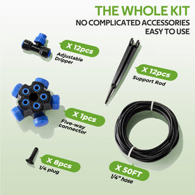 HIRALIY raised bed irrigation kit promotes uniform moisture across crops.