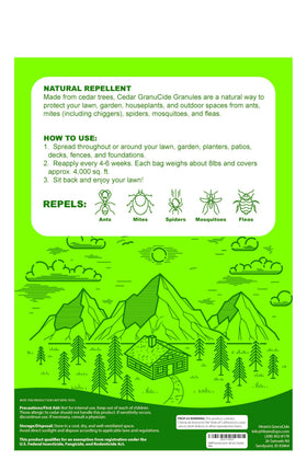 HIRAM'S GranuCide cedar granules surface-mulch helps with moisture retention.