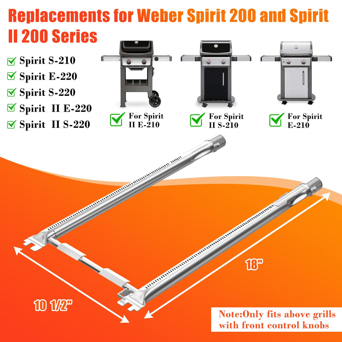Hisencn 69785 cross-over tube detail in stainless steel ensures efficient flame flow