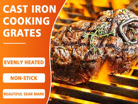 Hisencn two-piece grill grates promote consistent heat and efficient grilling