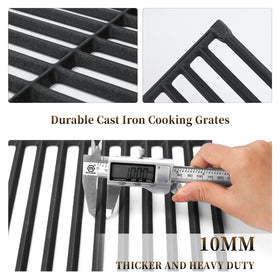 Hisencn cast iron grates for Dyna Glo DGE530SSP-D promote steady heat distribution and reliable searing.