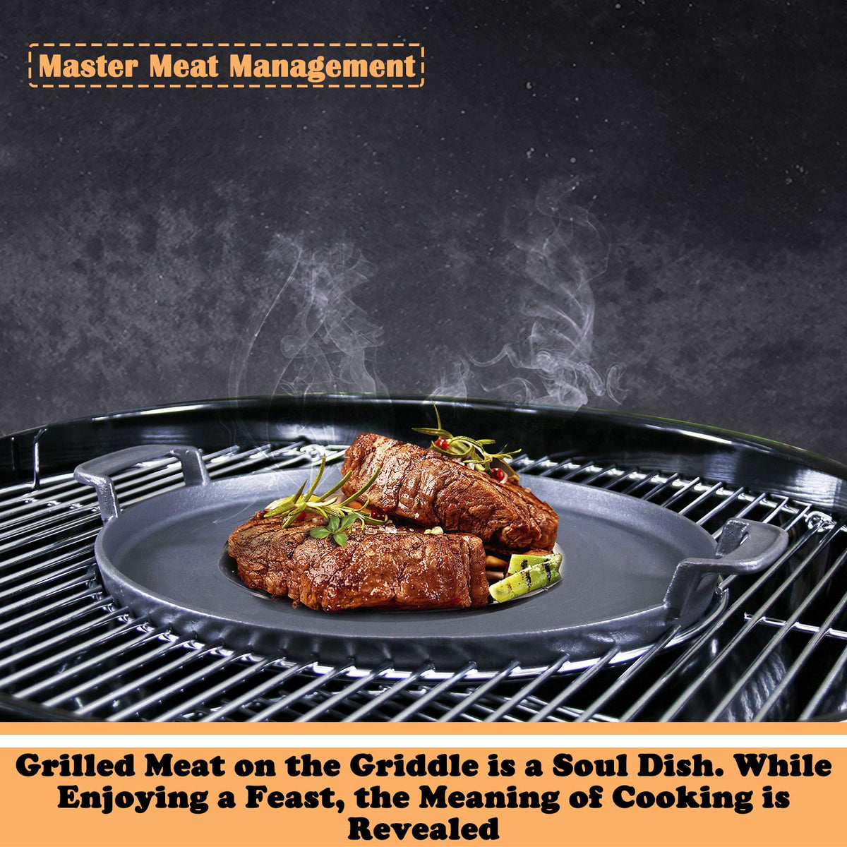 Close-up of Hisencn cast iron griddle showing durable construction