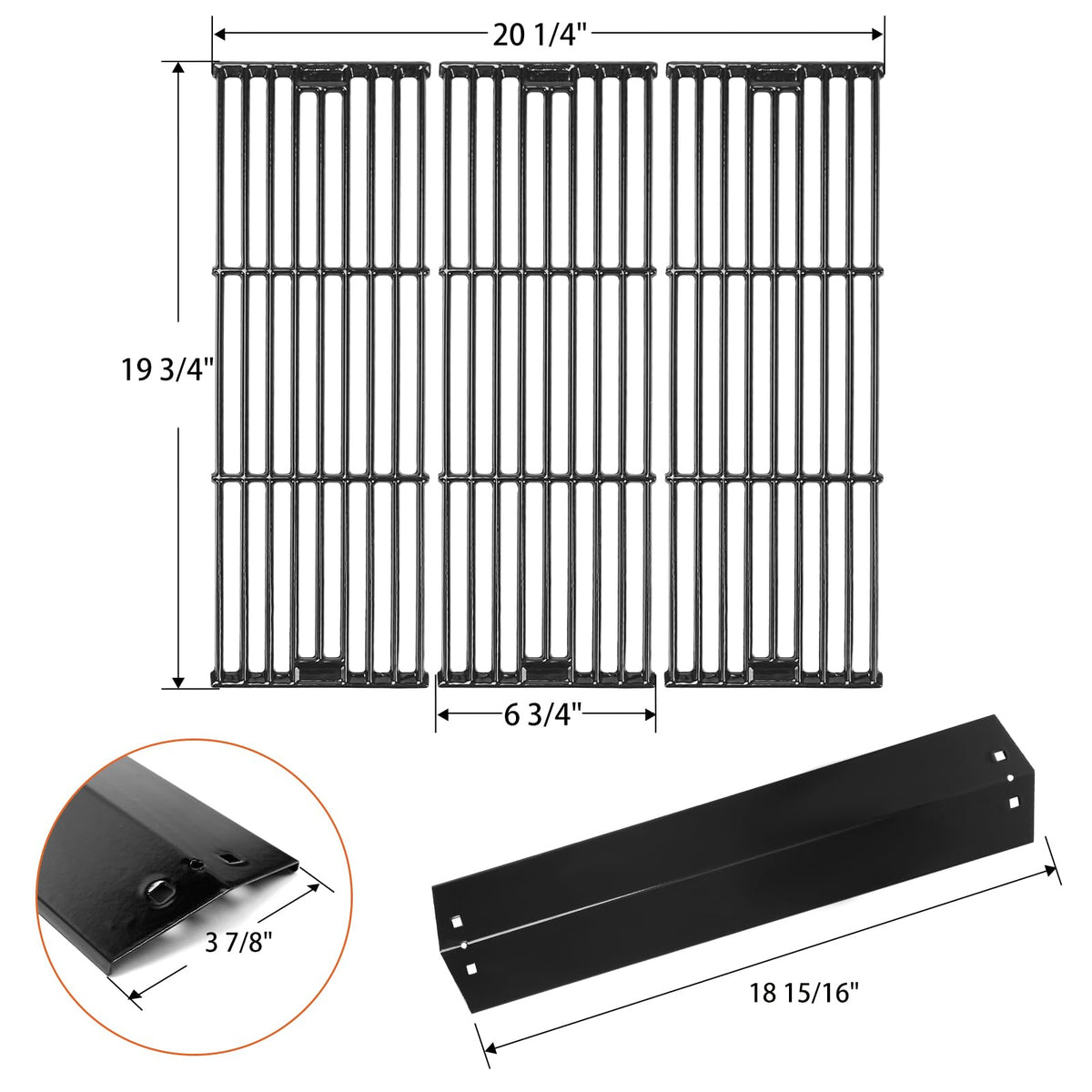 Hisencn Chargriller heat plates resist corrosion and protect burners during high-heat cooking.
