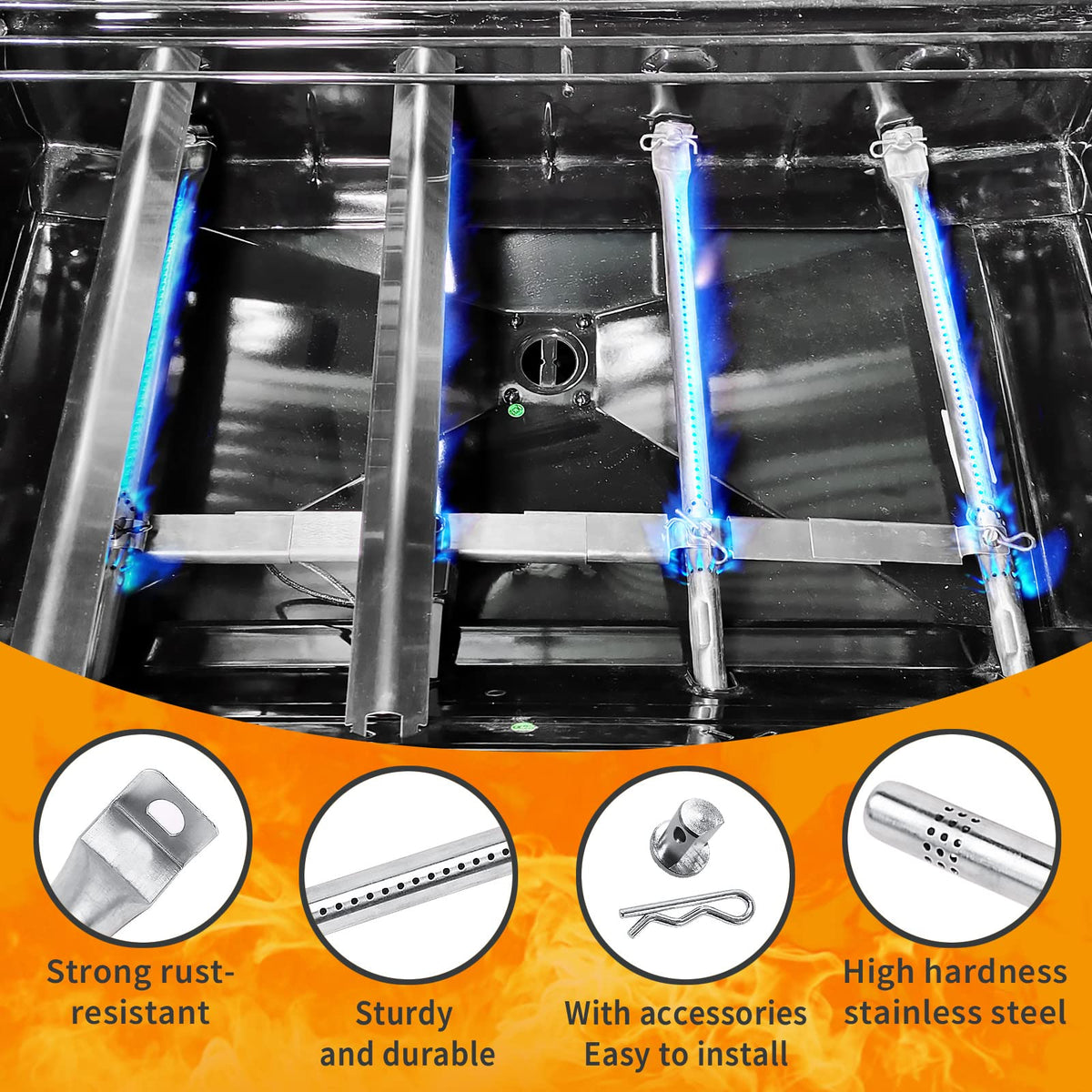 Hisencn 5 to 9.5 inch crossover tube tunes flame height.