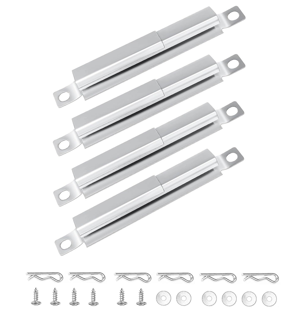Hisencn four-pack carryover tubes for universal grill fit and durable stainless steel.