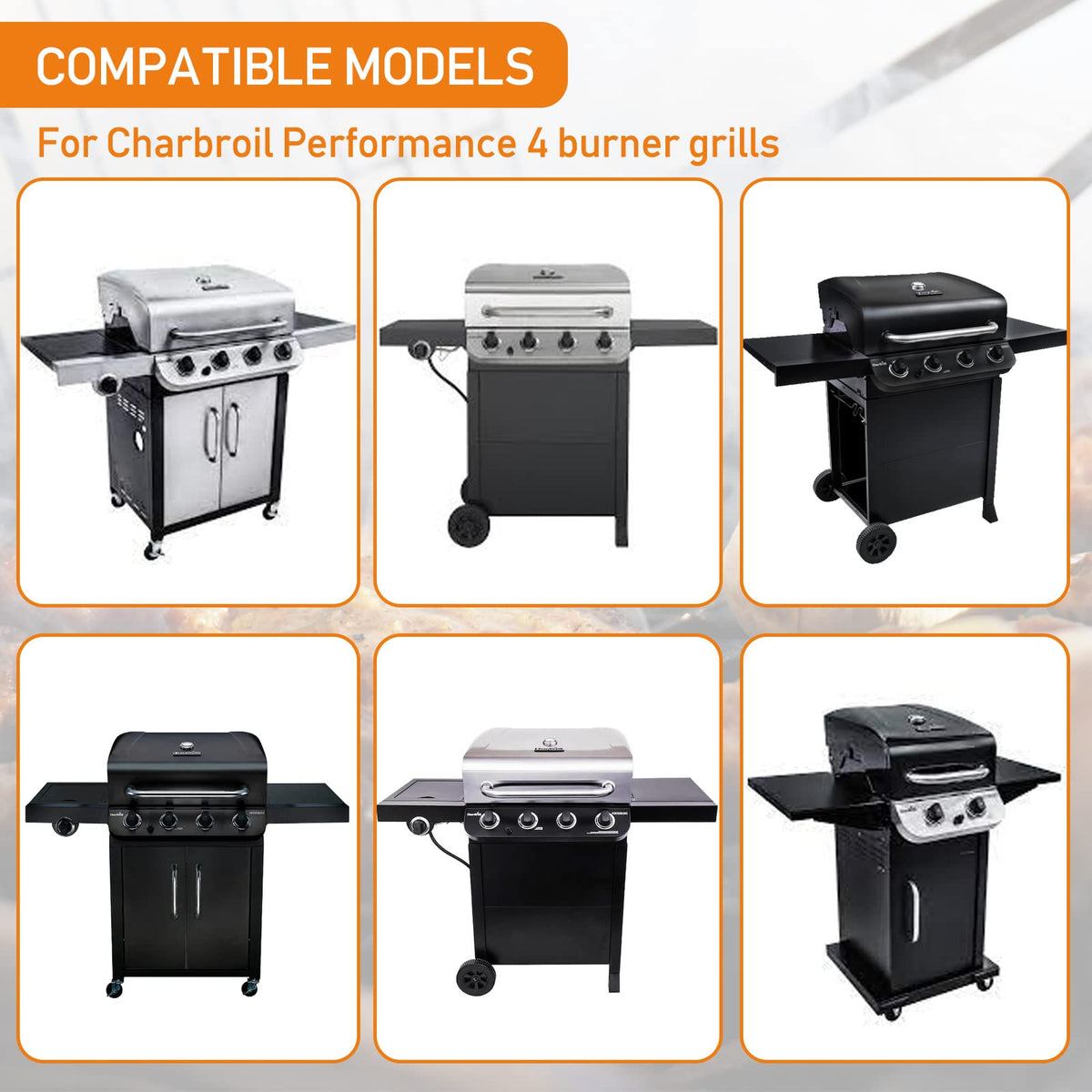 Hisencn cast iron grates for Char-Broil Performance 5 burner fit