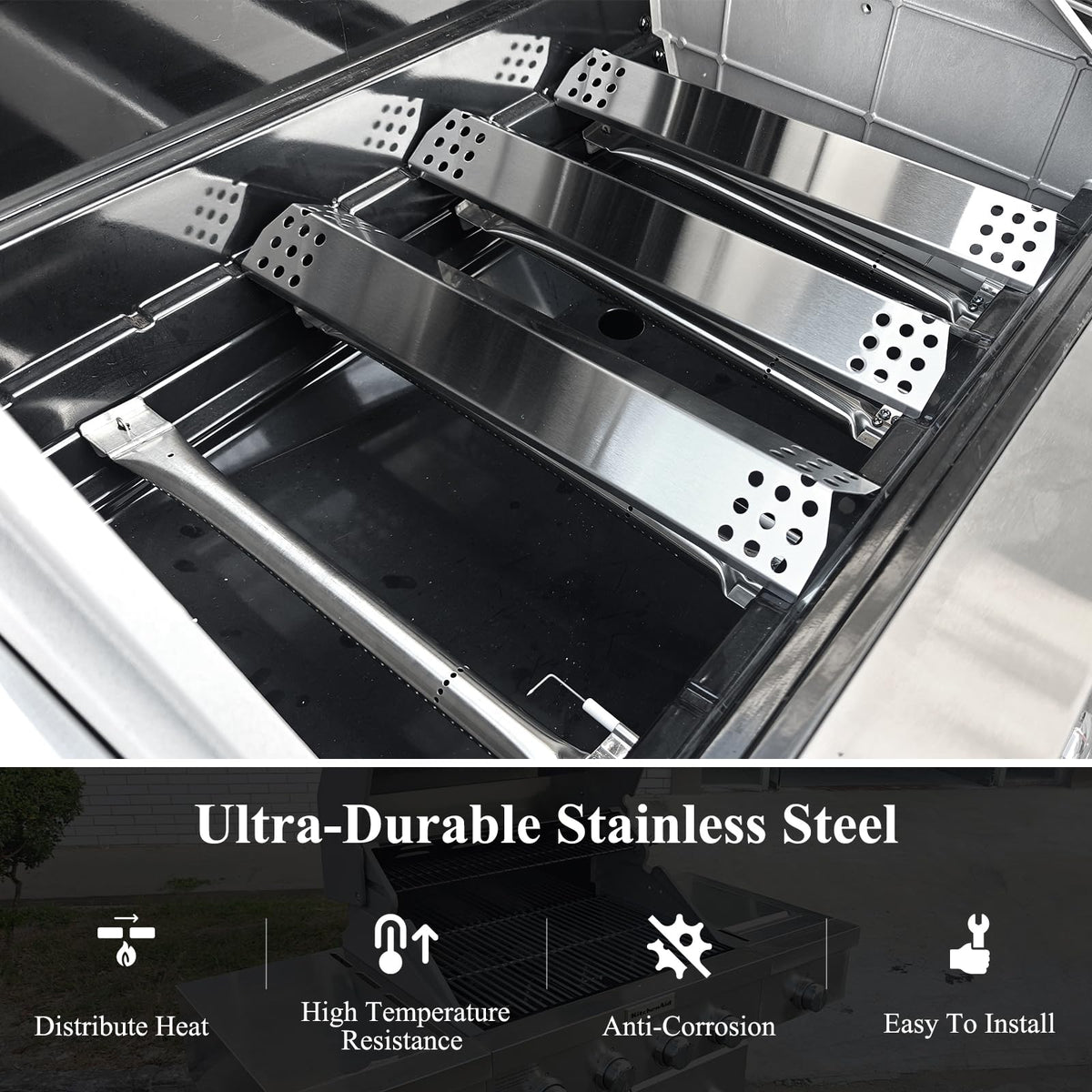Hisencn KitchenAid heat plate set provides even cooking and reduced flare-ups.