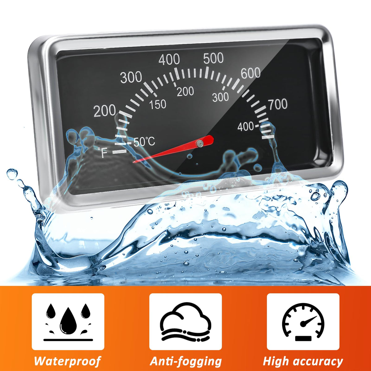 Durable stainless steel body of Hisencn thermometer designed for high heat.